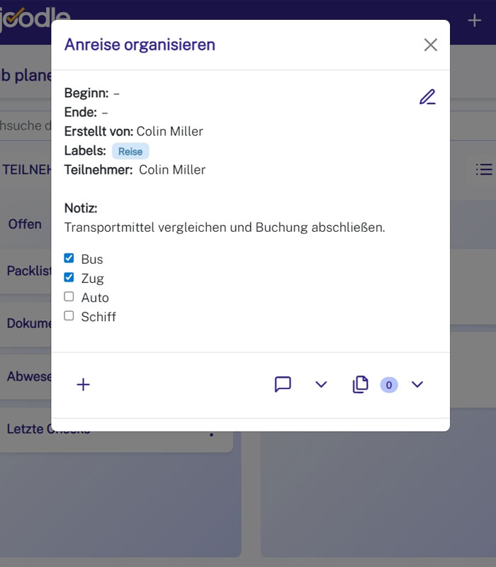 Checklisten planen & teilen
