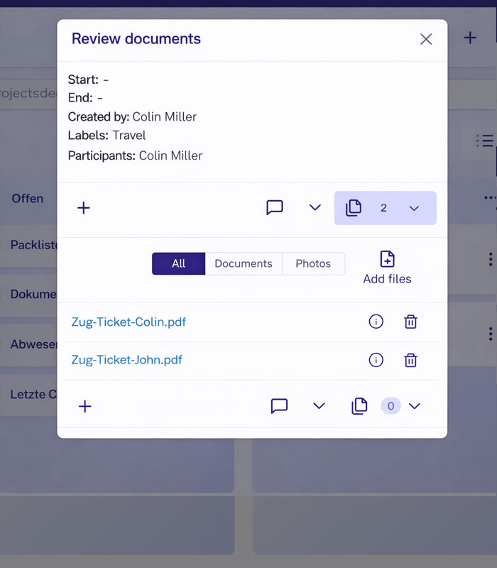 Attach files and documents directly to tasks
